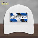 White cap with a 'MAVERICKS' license plate design on a gray background