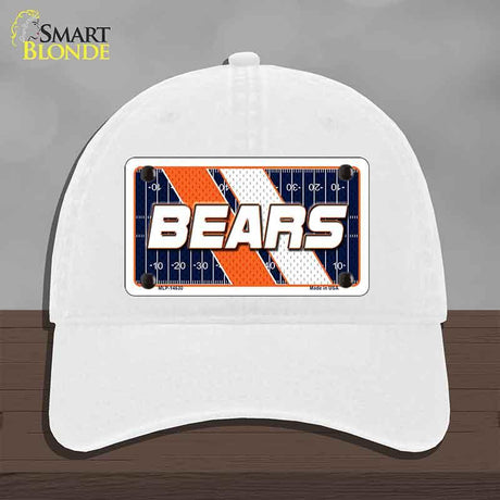 BEARS Graphic Novelty License Plate Hat HAT-MLP-14630 Unconstructed Cotton White