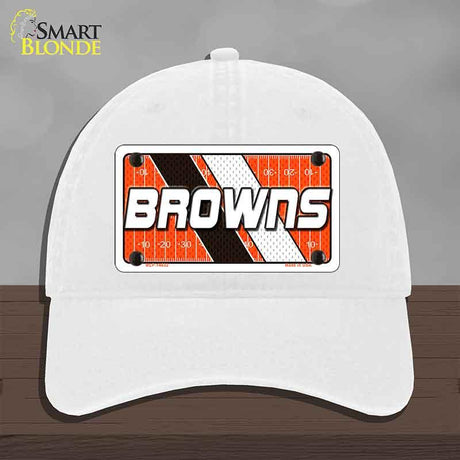 BROWNS Graphic Novelty License Plate Hat HAT-MLP-14632 Unconstructed Cotton White