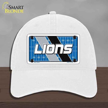 LIONS Graphic Novelty License Plate Hat HAT-MLP-14635 Unconstructed Cotton White