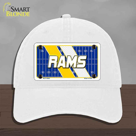 RAMS Graphic Novelty License Plate Hat HAT-MLP-14643 Unconstructed Cotton White