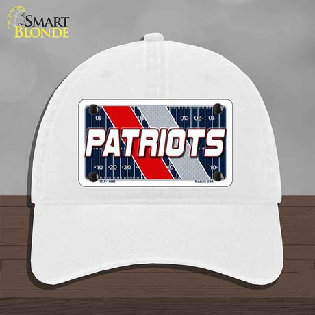PATRIOTS Graphic Novelty License Plate Hat HAT-MLP-14646 Unconstructed Cotton White