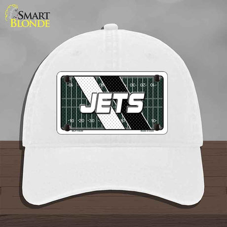 JETS Graphic Novelty License Plate Hat HAT-MLP-14649 Unconstructed Cotton White