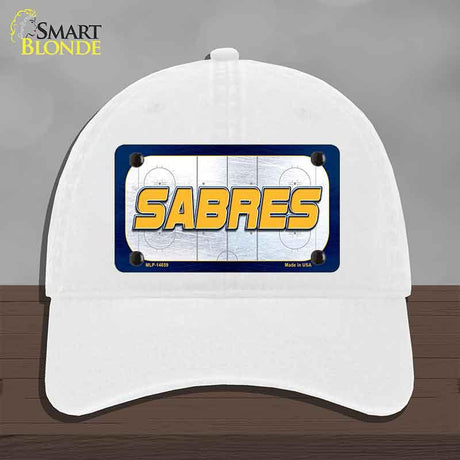 SABRES Graphic Novelty License Plate Hat HAT-MLP-14659 Unconstructed Cotton White
