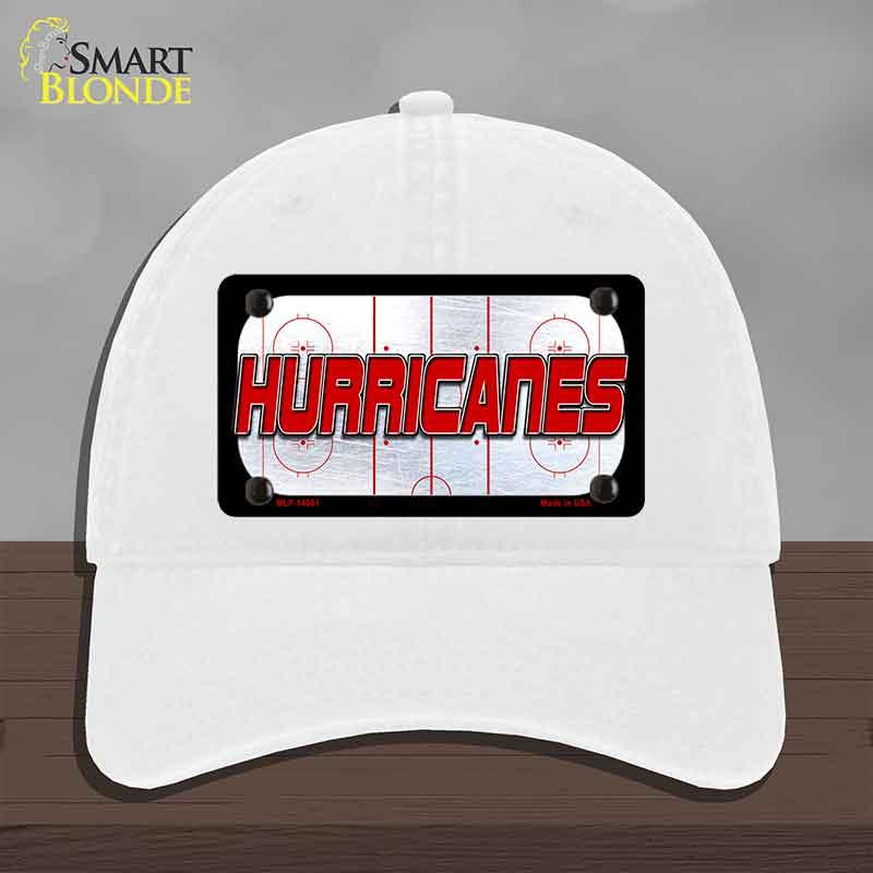 HURRICANES Graphic Novelty License Plate Hat HAT-MLP-14661 Unconstructed Cotton White