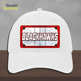BLACKHAWKS Graphic Novelty License Plate Hat HAT-MLP-14662 Unconstructed Cotton White