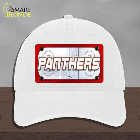 PANTHERS Graphic Novelty License Plate Hat HAT-MLP-14668 Unconstructed Cotton White