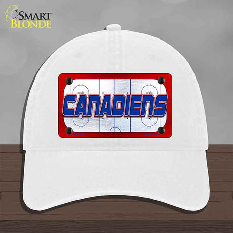 CANADIENS Graphic Novelty License Plate Hat HAT-MLP-14671 Unconstructed Cotton White