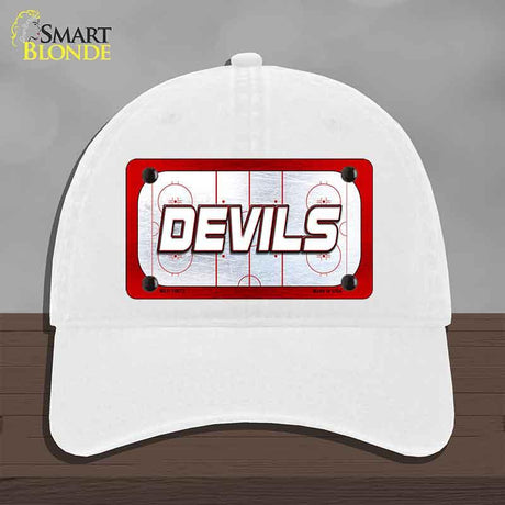 DEVILS Graphic Novelty License Plate Hat HAT-MLP-14673 Unconstructed Cotton White