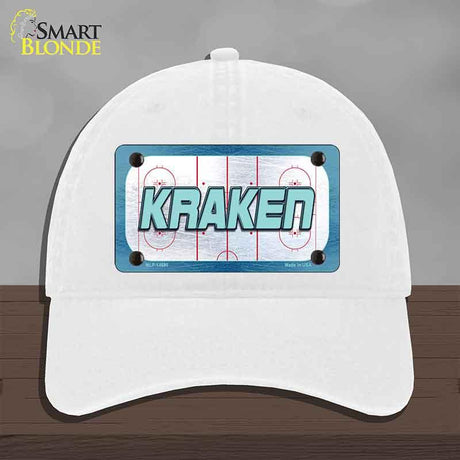 KRAKEN Graphic Novelty License Plate Hat HAT-MLP-14680 Unconstructed Cotton White