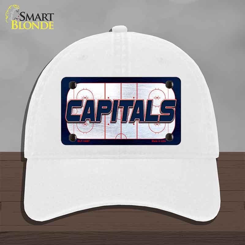 CAPITALS Graphic Novelty License Plate Hat HAT-MLP-14687 Unconstructed Cotton White