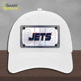 JETS Graphic Novelty License Plate Hat HAT-MLP-14688 Unconstructed Cotton White