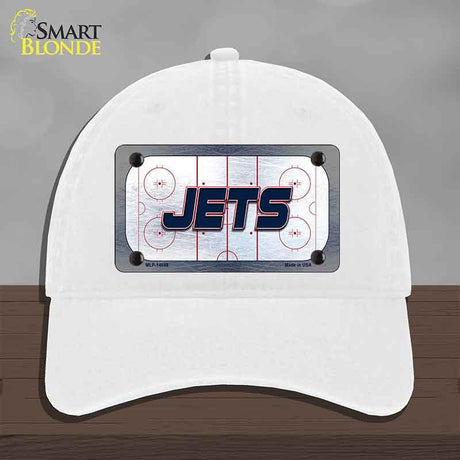 JETS Graphic Novelty License Plate Hat HAT-MLP-14688 Unconstructed Cotton White