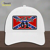 Good Ol Boys Confederate Flag Novelty License Plate Hat Unconstructed Cotton / White