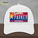 Arizona Centennial Parker Novelty License Plate Hat Unconstructed Cotton / White