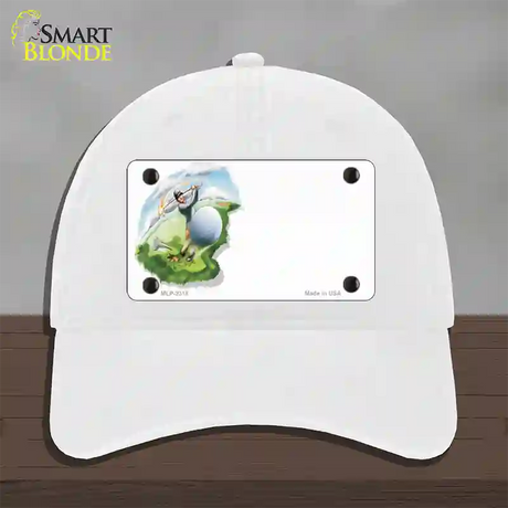 Golf Tee Shot Offset Novelty License Plate Hat Unconstructed Cotton / White