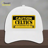 Caution Celtics Fan Novelty License Plate Hat Unconstructed Cotton / White