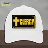 Clergy Vanity Novelty License Plate Hat Unconstructed Cotton / White