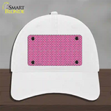 Pink White Chevron Novelty License Plate Hat Unconstructed Cotton / White