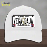 Vega Baja Puerto Rico Novelty License Plate Hat Unconstructed Cotton / White