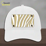 Gold White Zebra Novelty License Plate Hat Unconstructed Cotton / White