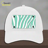 Mint White Zebra Novelty License Plate Hat Unconstructed Cotton / White