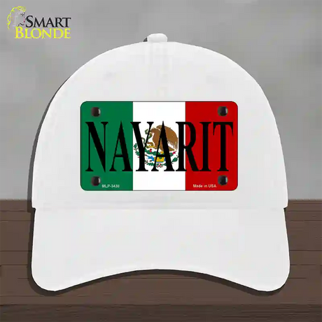 Nayarit Novelty License Plate Hat Unconstructed Cotton / White