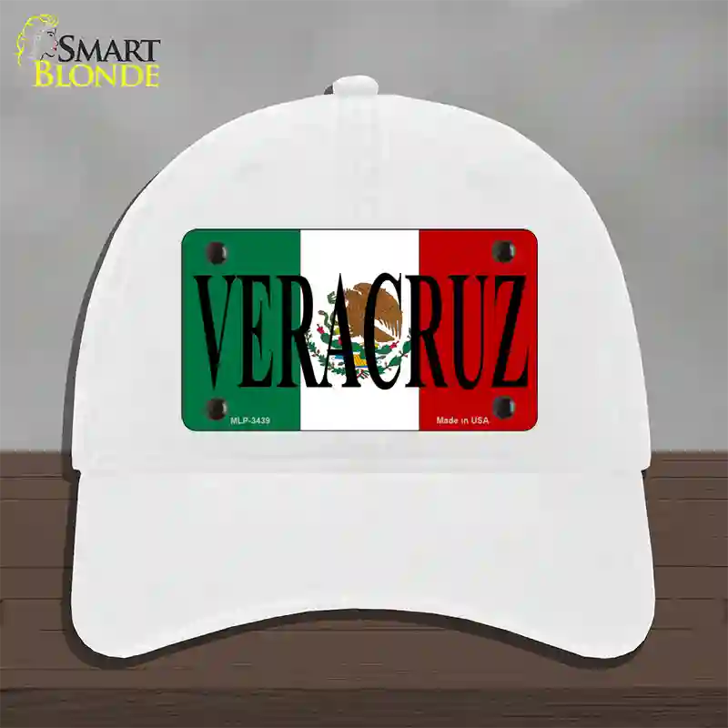 Veracruz Novelty License Plate Hat Unconstructed Cotton / White