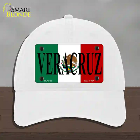Veracruz Novelty License Plate Hat Unconstructed Cotton / White