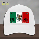 Baja California Sur Mexico Flag Novelty License Plate Hat Unconstructed Cotton / White