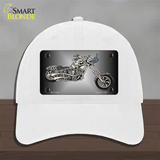 Chopper Skull Novelty License Plate Hat Unconstructed Cotton / White
