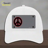 Peace Symbol Offset Novelty License Plate Hat Unconstructed Cotton / White
