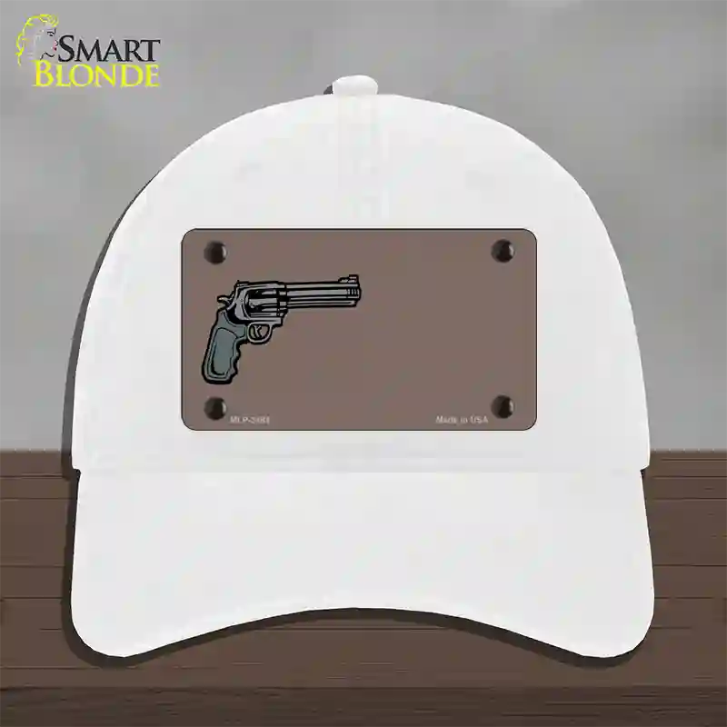 Gun Offset Customizable Novelty License Plate Hat Unconstructed Cotton / White