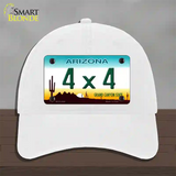4X4 Arizona Novelty License Plate Hat Unconstructed Cotton / White