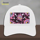 Peace Signs Floating Paisleys Novelty License Plate Hat Unconstructed Cotton / White