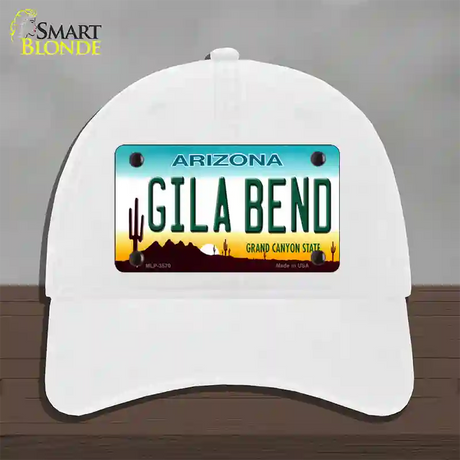 Gila Bend Arizona Novelty License Plate Hat Unconstructed Cotton / White