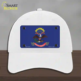 North Dakota State Flag Novelty License Plate Hat Unconstructed Cotton / White