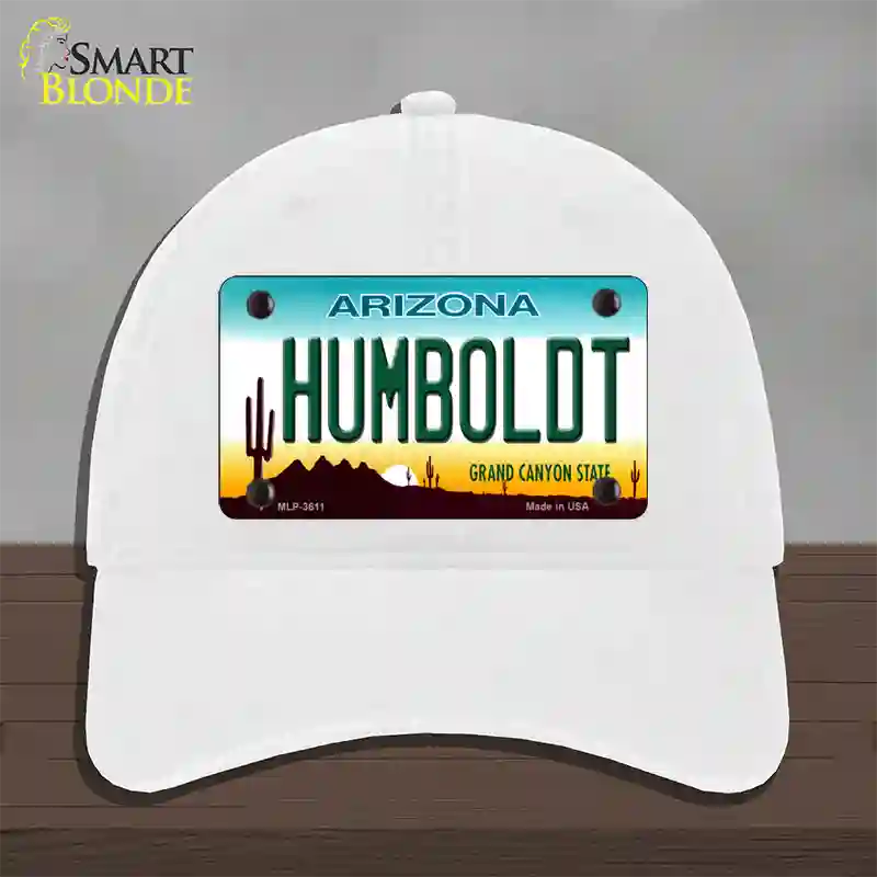 Humboldt Arizona Novelty License Plate Hat Unconstructed Cotton / White