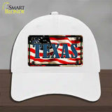 Texas USA Novelty License Plate Hat Unconstructed Cotton / White