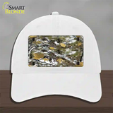 Real Leaf Camouflage Novelty License Plate Hat Unconstructed Cotton / White