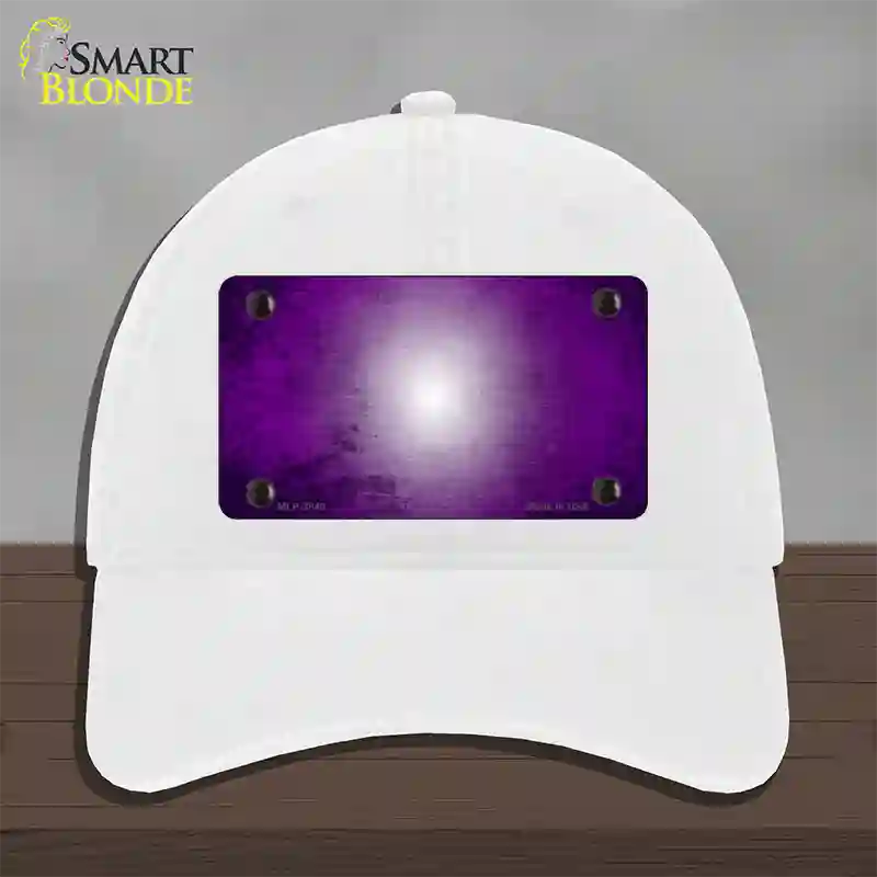 Purple White Fade Scratched Novelty License Plate Hat Unconstructed Cotton / White