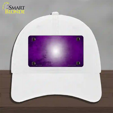 Purple White Fade Scratched Novelty License Plate Hat Unconstructed Cotton / White