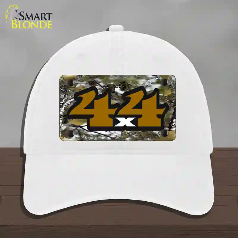 4x4 Camouflage Novelty License Plate Hat Unconstructed Cotton / White