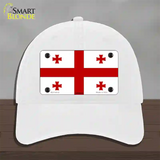 Georgia Flag Novelty License Plate Hat Unconstructed Cotton / White