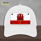 Gibraltar Flag Novelty License Plate Hat Unconstructed Cotton / White