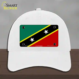 St Kitts-Nevis Flag Novelty License Plate Hat Unconstructed Cotton / White