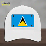 St Lucia Flag Novelty License Plate Hat Unconstructed Cotton / White