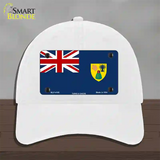 Turks And Caicos Flag Novelty License Plate Hat Unconstructed Cotton / White