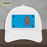 Virgin Mary Blue Novelty License Plate Hat Unconstructed Cotton / White