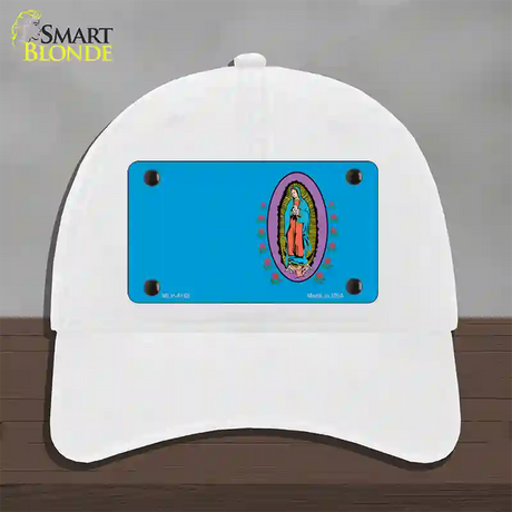 Virgin Mary Blue Novelty License Plate Hat Unconstructed Cotton / White